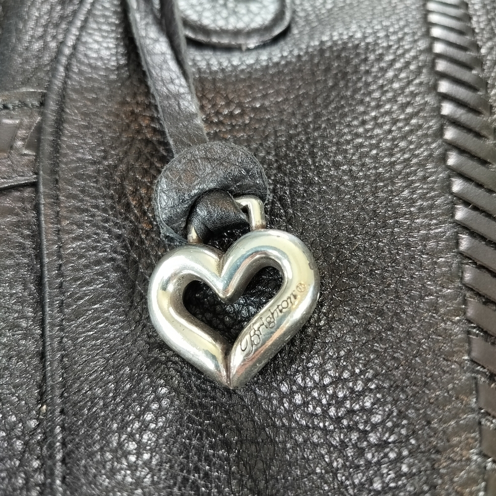 Brighton Pebbled Leather Black Shoulder Bag Tote‎ Purse Large Hobo - Picture 2 of 10